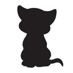 Christmas cat silhouette vector isolated on white background coloring page for kids zentangle cat shirt design, logo, tattoo, decoration and kids coloring book