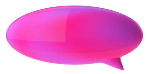 Speech bubble. Speech balloon. Text box. 3D illustration.