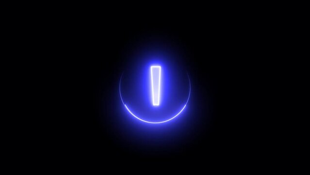 circle rotating glowing neon line blue color and sign symbol