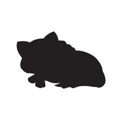 Christmas cat silhouette vector isolated on white background coloring page for kids zentangle cat shirt design, logo, tattoo, decoration and kids coloring book