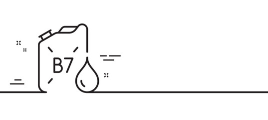 Diesel canister line icon. DD liquid fuel sign. B7 petroleum container symbol. Minimal line illustration background. Diesel canister line icon pattern banner. White web template concept. Vector