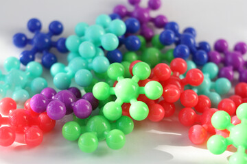 Multi-colored plastic puzzles. Educational toy.