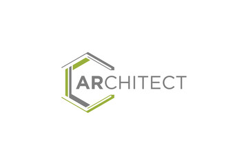 Architect logo design geometric abstract icon symbol C initial letter