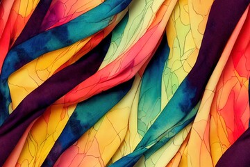 Fototapeta premium colorful floral scarf pattern design with watercolor effect