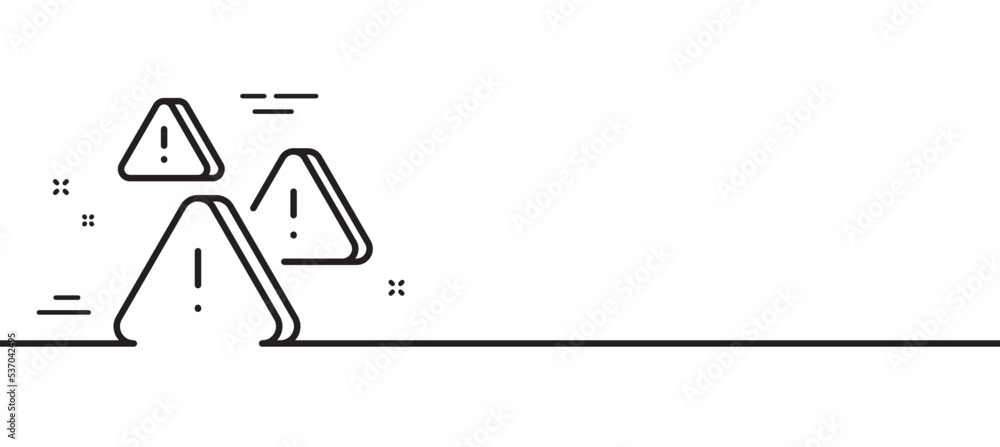 Poster attention line icon. important warnings sign. danger warn symbol. minimal line illustration backgrou