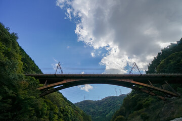 Fototapeta premium 保津峡に掛かる橋 京都市