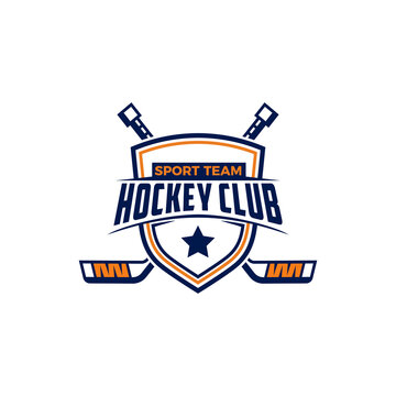 hockey sport vector graphic template. ice sport tournament in badge emblem style illustration.