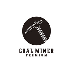 coal miner tool graphic template. mining symbol illustration.
