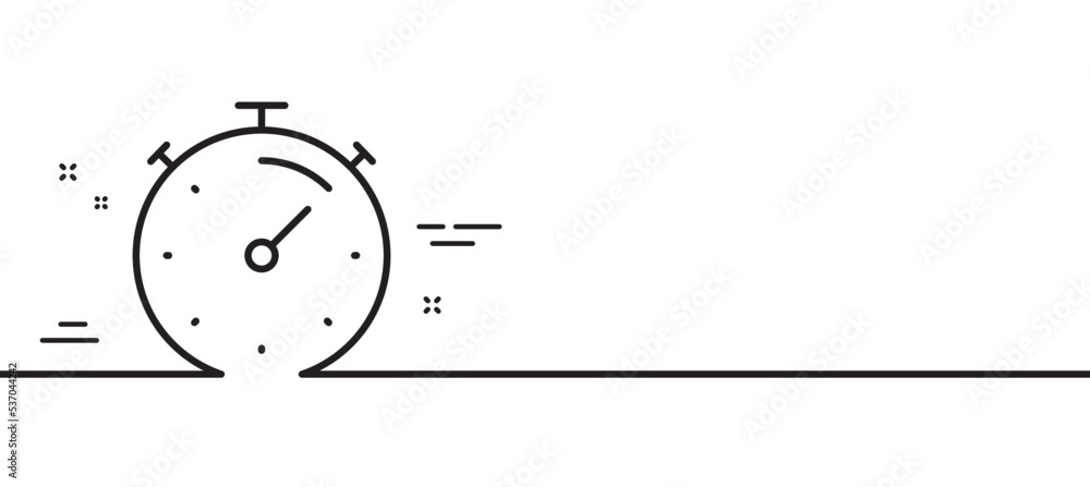 Poster timer line icon. stopwatch time sign. countdown clock symbol. minimal line illustration background. 