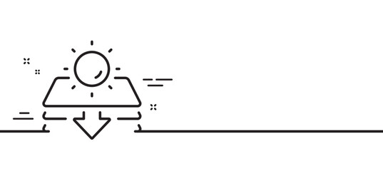 Sun protection line icon. Uv protect sign. Sunscreen effect symbol. Minimal line illustration background. Sun protection line icon pattern banner. White web template concept. Vector