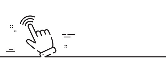 Hand cursor line icon. Click action sign. Finger pointer symbol. Minimal line illustration background. Cursor line icon pattern banner. White web template concept. Vector