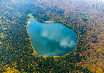 Landscape of St. Ana lake - Romania seen from above