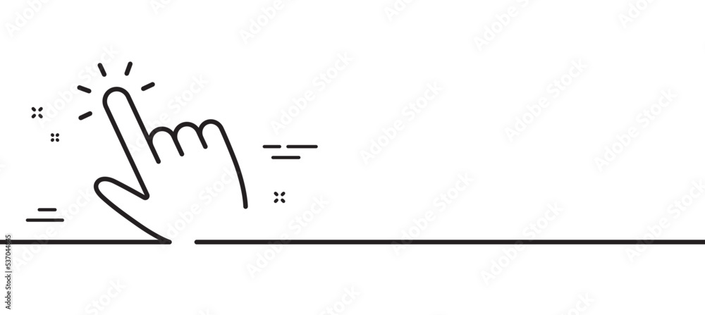 Fototapete hand cursor line icon. click action sign. finger pointer symbol. minimal line illustration backgroun