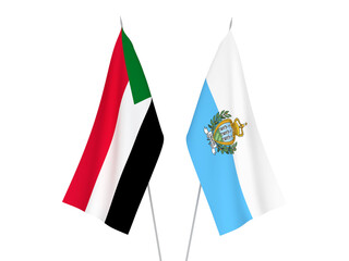 Sudan and San Marino flags