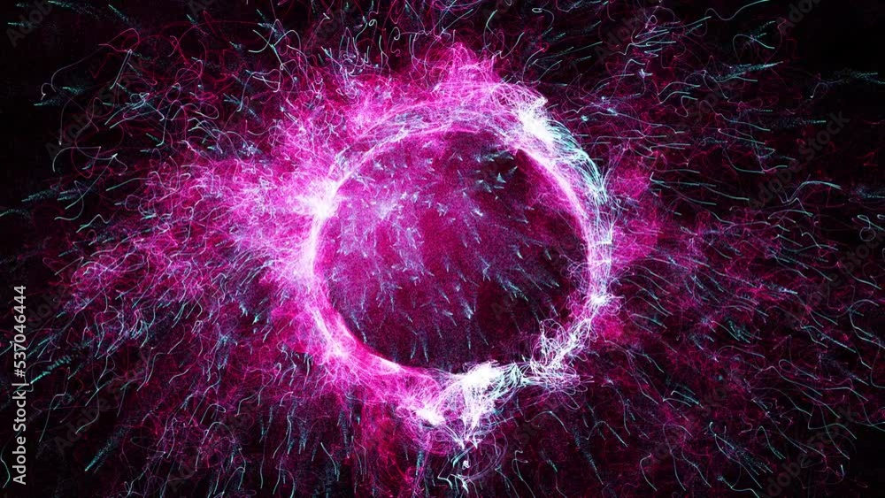 Wall mural cosmic energy strings. energy flows in the form of thin bright elements. lines form structural fiber