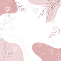 Abstract flowers and leaves trendy set © Krit