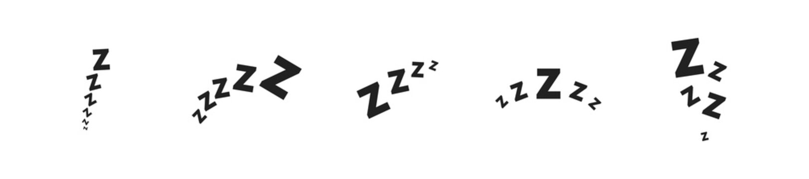 Sleepy zzz icon set. Vector EPS 10