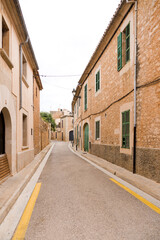 Beautiful streets in a picturesque village in Santanyi, Majorca, Spain