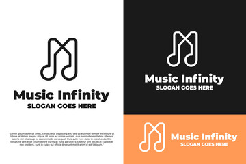 Infinity music logo template illustration