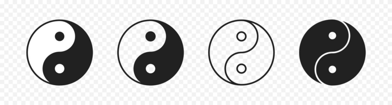 Ying Yang Icon Set. Balance Symbol. Vector EPS 10