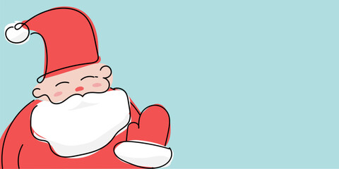 santa claus isolated on white banner cartoon christmas xmas minimal simple