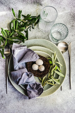 Cutlery set for Easter dinner