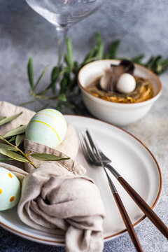 Cutlery set for Easter dinner