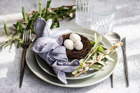 Cutlery set for Easter dinner