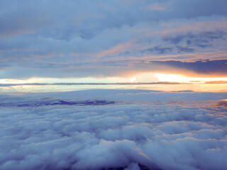 Landscape from top of mount Fuji in Japan