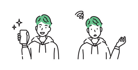 男性　人物　イラスト