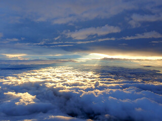 Landscape from top of mount Fuji in Japan