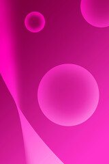 Illustration of Gradient Magenta pink Abstract 3D Various Sized Spheres