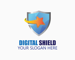 modern shield logo design template vector