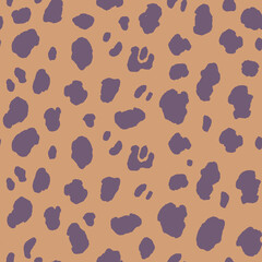 Abstract modern leopard seamless pattern. Animals trendy background. Beige and black decorative vector stock illustration for print, card, postcard, fabric, textile. Modern ornament of stylized skin