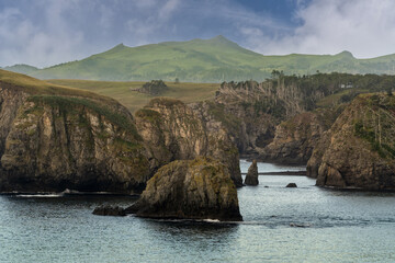 Unnamed bay on island of Shikotan, Kuril Islands,Russia,close up view.