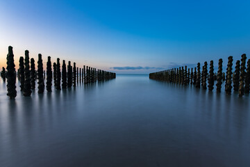 France pier at sunset 
