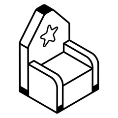 A fairy throne line isometric icon download