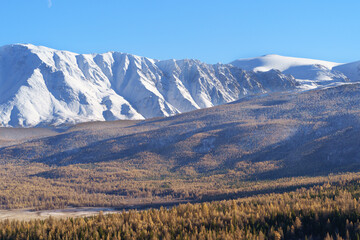 The landscape of Altai mountains and North-Chuya ridge in Siberia, Altai Republic, Russia