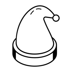 A santa cap line isometric icon