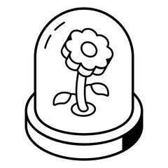 A glasshouse line editable icon