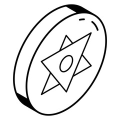 A modern isometric icon of a heart