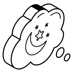 An icon of dreams line design 