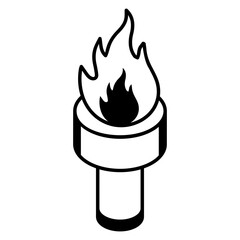 Modern line icon of a fire lamp