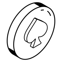 A modern isometric icon of a heart