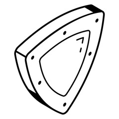 A battle shield linear editable vector 