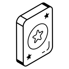 A magic card line icon download