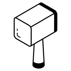 Modern linear icon of a mallet