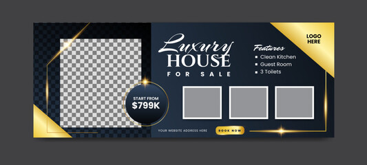 Real estate social media facebook cover banner template