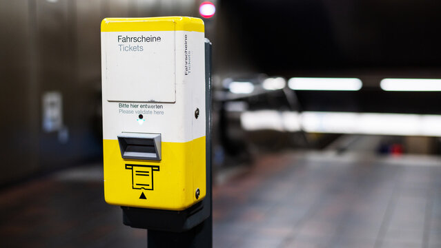 Ticket machine in the Berlin underground, Germany