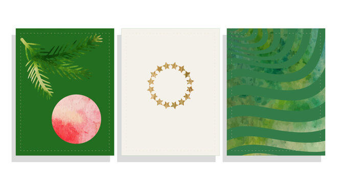 illustration of a set of abstract christmas backgrounds